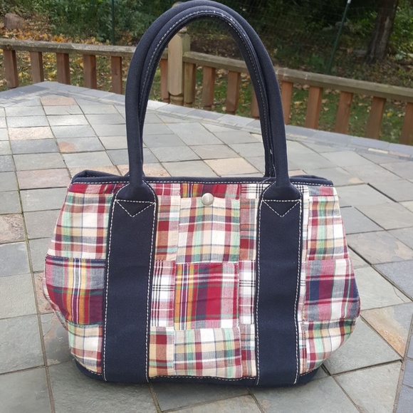 J. Crew Handbags - J. Crew Madras Patchwork Satchel Tote